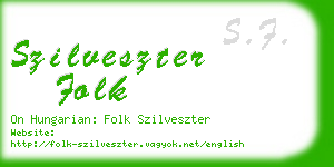 szilveszter folk business card